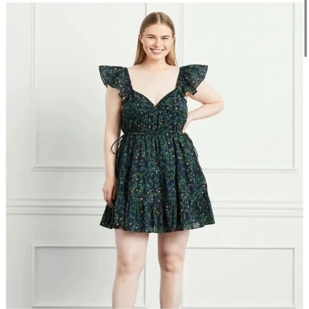 Hill House Home Lucia Mini Dress Midnight Garden Green Vegetable Print Size XXL
